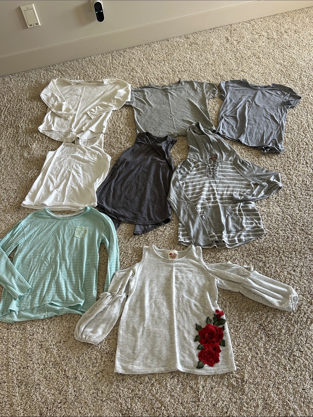 Set of 8 girls tops, size 10-12, Gap, Old Navy, Abercrombie, Children’s Place